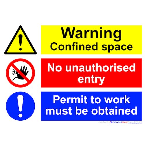Confined Space Multi Warning Sign (808322)